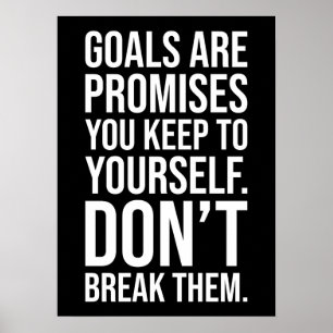 Poster Objetivos são promessas - Sucesso motivacional