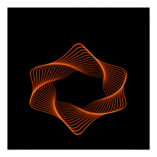 Póster Objeto de Torus de Arame Laranja