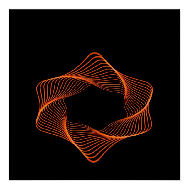 Póster Objeto de Torus de Arame Laranja (Frente)