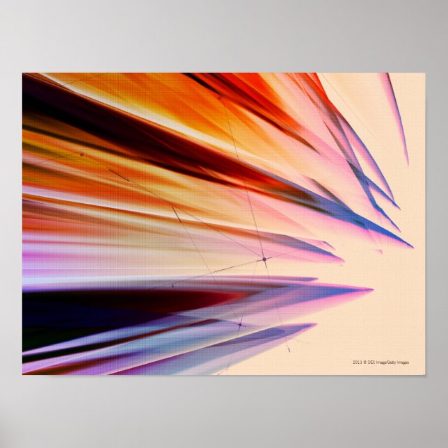 Póster Objetos abstrato coloridos contra branco (Frente)