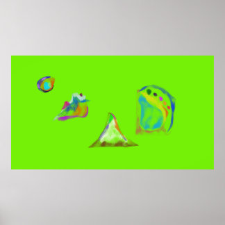 Poster Objetos Abstratos Simples Verde Claro