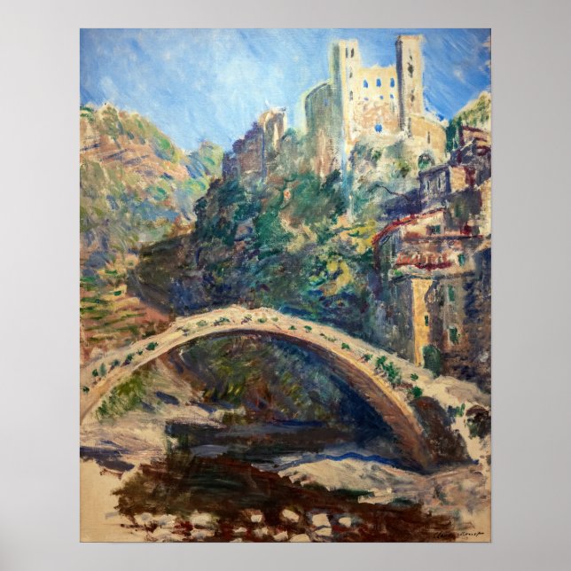 Poster Obra de Claude Monet - O Castelo de Dolceacqua (Frente)