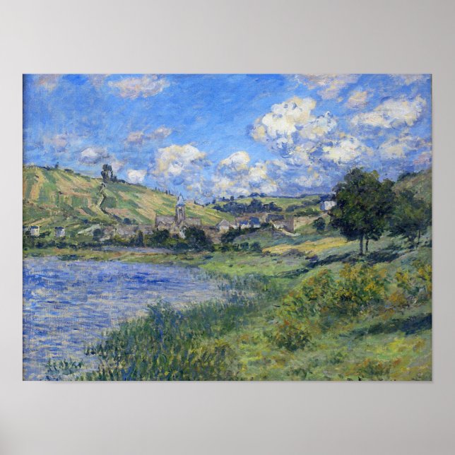 Poster Obra de Claude Monet, Vetheuil, Paysage, (Frente)