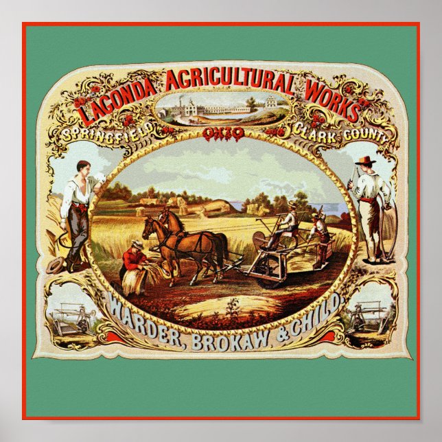 Póster Obras agrícolas da Lagonda (Frente)