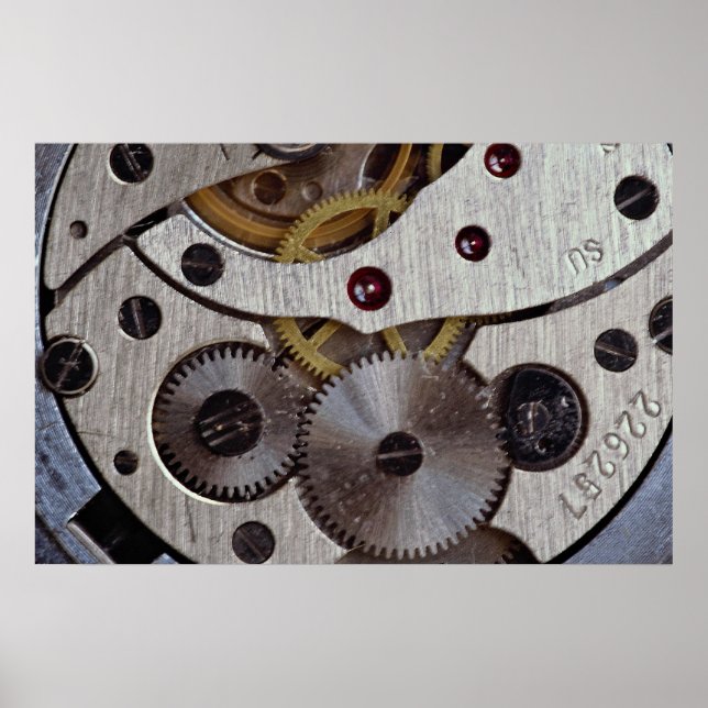 Póster Obras de textura de relógio de bolso (Frente)