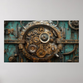 Poster Obras internas de grandes relógios a vapor