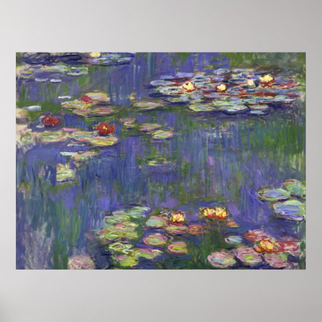 Póster Obras-primas de Lírios de Água de Monet (Frente)