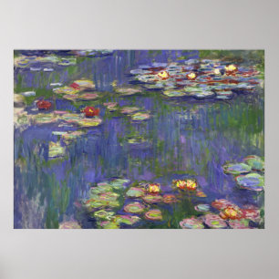 Póster Obras-primas de Lírios de Água de Monet