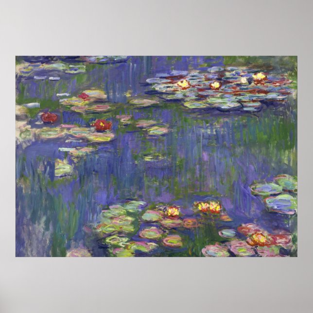 Póster Obras-primas de Lírios de Água de Monet (Frente)