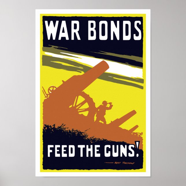 Poster Obrigações De Guerra Alimentam As Armas — WW1 (Frente)