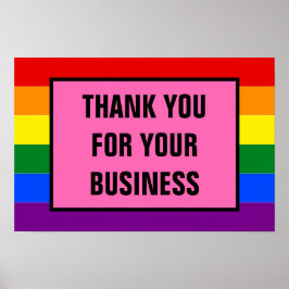 Poster Obrigado a Clientes LGBT de Negócios Orgulho do Ar