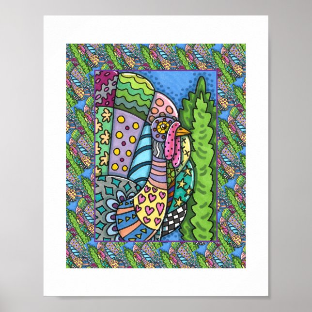 POSTER OBRIGADO À TURQUIA, PATCHWORK PENTHERS, FOLK ART (Frente)