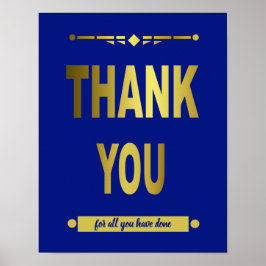 Poster Obrigado Apreciação Tipografia Azul