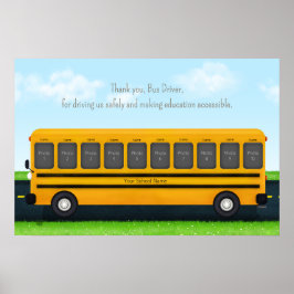 Poster Obrigado Bus Driver 10 Photo Custom School Bus