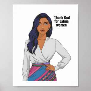 Poster Obrigado Deus Para As Mulheres Latina