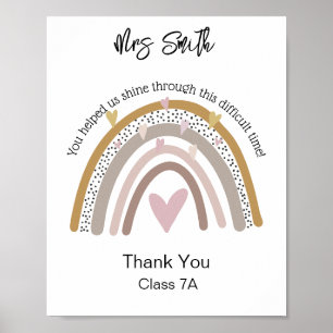 Poster obrigado do arco-íris do professor