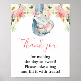 Poster Obrigado favorece a placa de chá de fraldas da ele