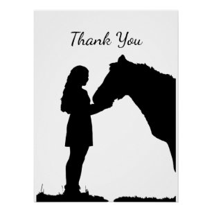 Póster Obrigado Garota com Cavalo