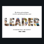 Poster Obrigado Líder Foto Collage Farewell Retirement<br><div class="desc">Personalizado Obrigado Líder Colagem de Fotos pelo colega aposentado, colega de trabalho, gerente de equipe ou chefe. Este presente personalizável de fotos também é perfeito como um pedido de despedida para professores, treinadores ou amigos saírem. Este modelo personalizado é um presente de adeus único e significativo que captura os momentos...</div>
