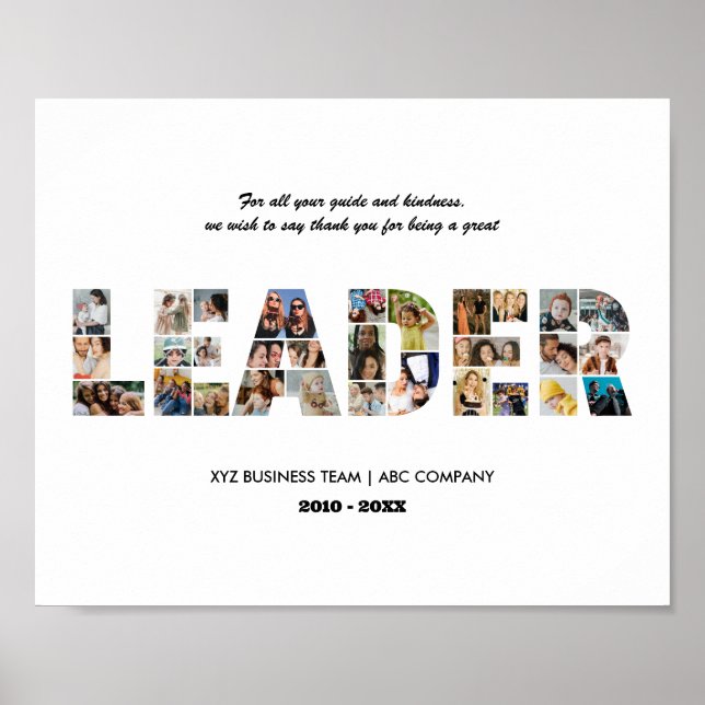 Poster Obrigado Líder Foto Collage Farewell Retirement (Frente)
