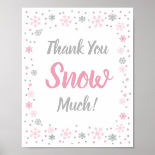 Poster Obrigado Neve Muito Sinal De Favor De Inverno