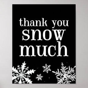 Poster Obrigado Neve Muito Snowflake - Sinal De Festa
