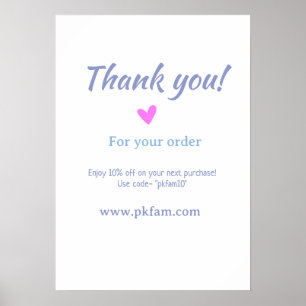 Poster Obrigado pela compra detalhes do negócio da famíli
