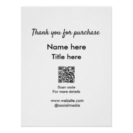 Póster Obrigado pela compra nome título aqui ler código Q