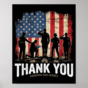 Poster Obrigado por homenagear nossos heróis militares - 