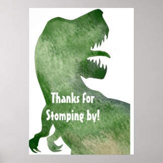 Poster Obrigado por Passar - Cartaz da Festa do Dino