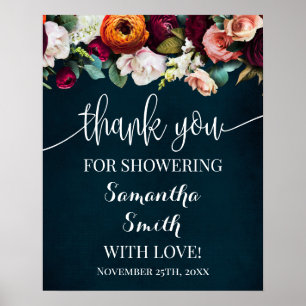 Poster Obrigado por presentear a noiva Sinal de Vinho Azu