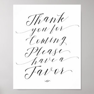 Poster Obrigado Por Vir Assinar O Favor De Casamento