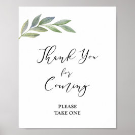 Poster Obrigado Por Vir Favorecer Sinal De Folha De Oliva