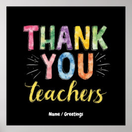 Poster Obrigado Professores e Estudantes - Presente de Gr