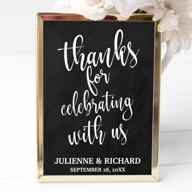 Poster Obrigado Quadro de Giz para Casamento 13x19 (Criador carregado)