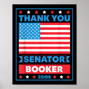 Poster Obrigado Senadora Cory Booker 25 Horas E 5 Minutos