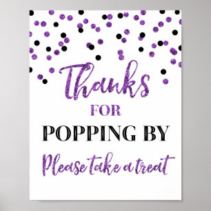 Poster Obrigados de Confetti Preto Roxo a Povoar por Sina