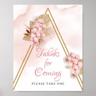 Poster Obrigados de Flores Tropicais Secas para Sinal de