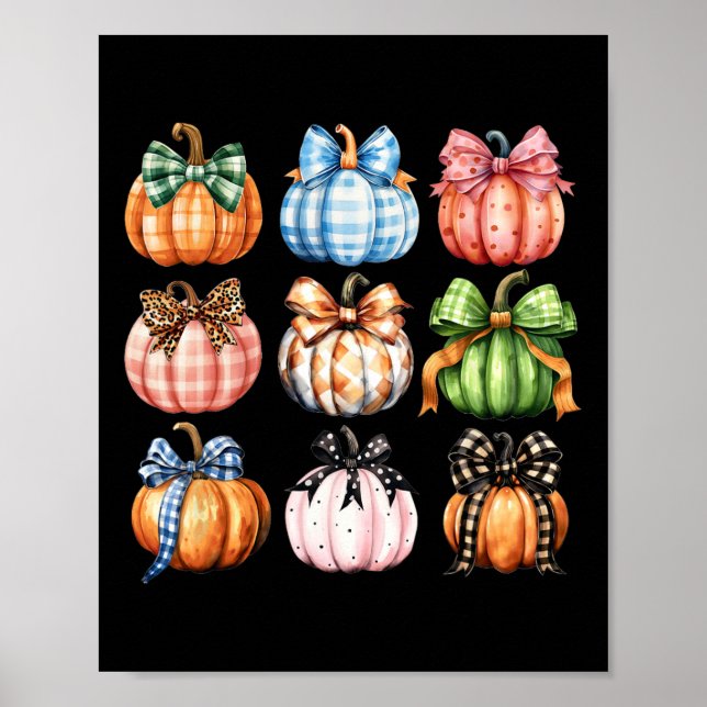 Poster Obrigados de outono de Pumpkin do Arco de Coquetes (Frente)