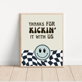 Poster Obrigados retrorreflectores pretos e brancos para