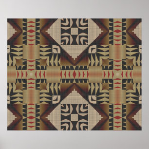 Poster Obscuridade de Brown do Taupe - mosaico tribal