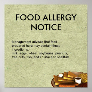 Póster Observação da alergia de comida