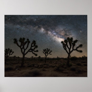 Poster Observação de Estrelas no Deserto: Via Láctea Sobr