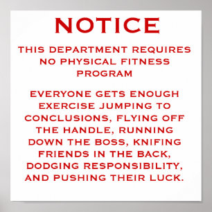 Poster Observação do programa fitness