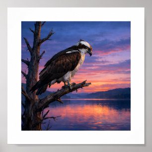 Poster Observador da Água – Águia-pescadora ao Crepúsculo