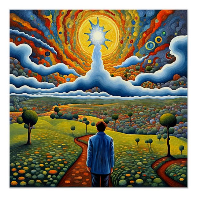Póster Observando Explosão Celeste (Frente)