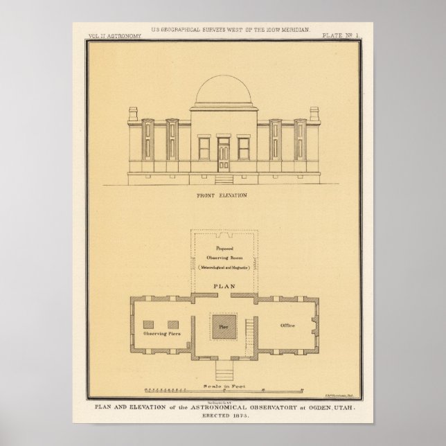 Póster Observatório Astronômico, Ogden, Utah (Frente)
