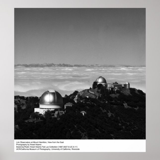 Poster Observatório Lick no Monte Hamilton por Ansel Adam (Frente)