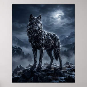 Poster Obsidian Lobo Cordilheira da Meia-Noite