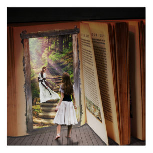 Póster Obtenção perdido na imaginação quando livro de